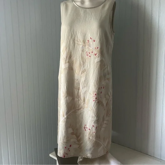 chinese dress ladies Floral Linen Dress